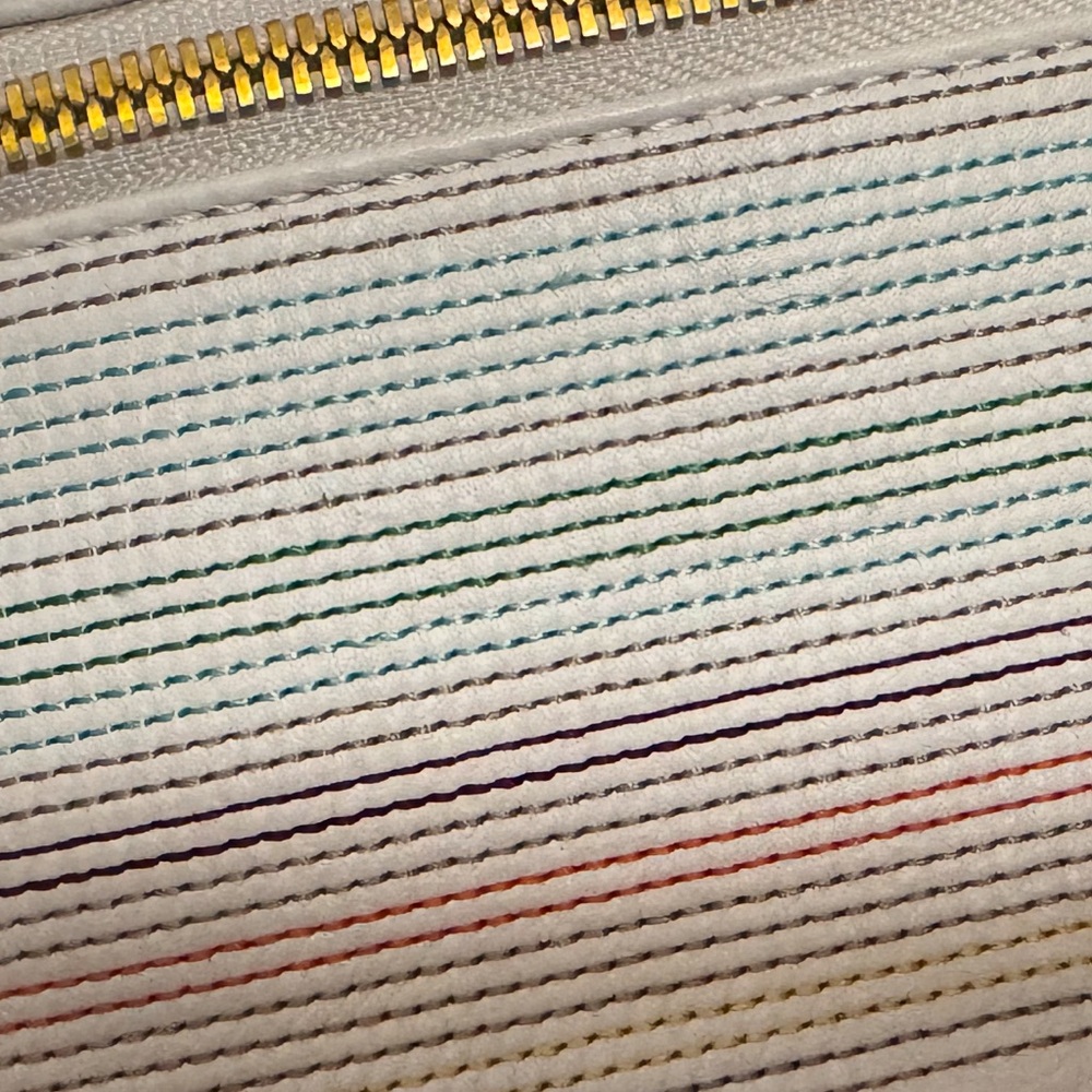 HOBO Cream Leather/ multi color striped / Gold hardware Crossbody / Fanny pack - Picture 4 of 9